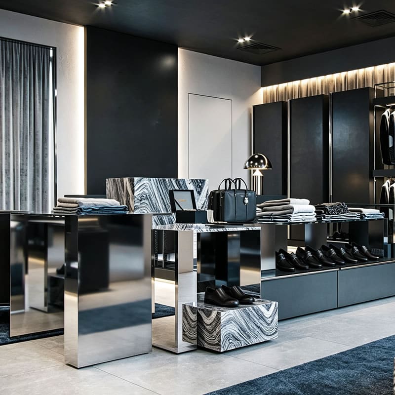 Bespoke Mens Clothing Store Fixtures Retail Displays Solutions - Miland Showcase Bespoke Mens Clothing Store Fixtures Retail Displays Solutions - Miland Showcase
