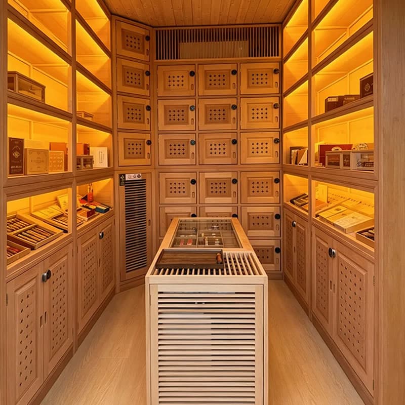 Bespoke Spanish Cedar Cigar Showcase & Display Cabinet System - Miland Showcase Bespoke Spanish Cedar Cigar Showcase & Display Cabinet System - Miland Showcase