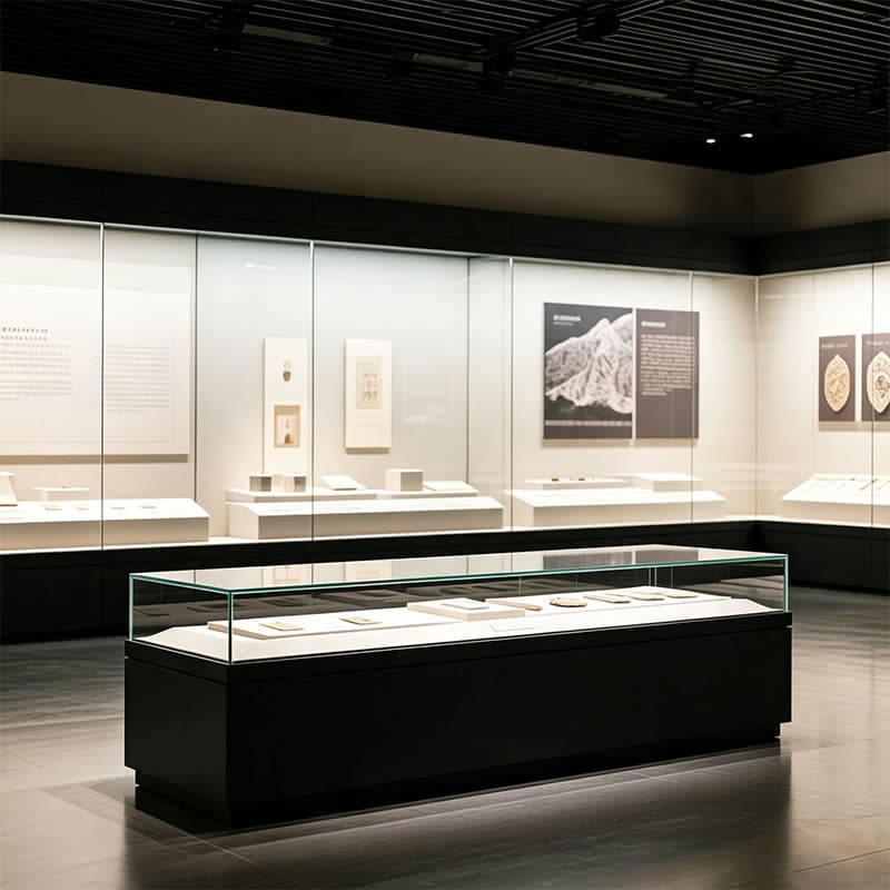 Customized Modern Museum Glass Display Cabinet & Showcase - Miland Showcase Customized Modern Museum Glass Display Cabinet & Showcase - Miland Showcase