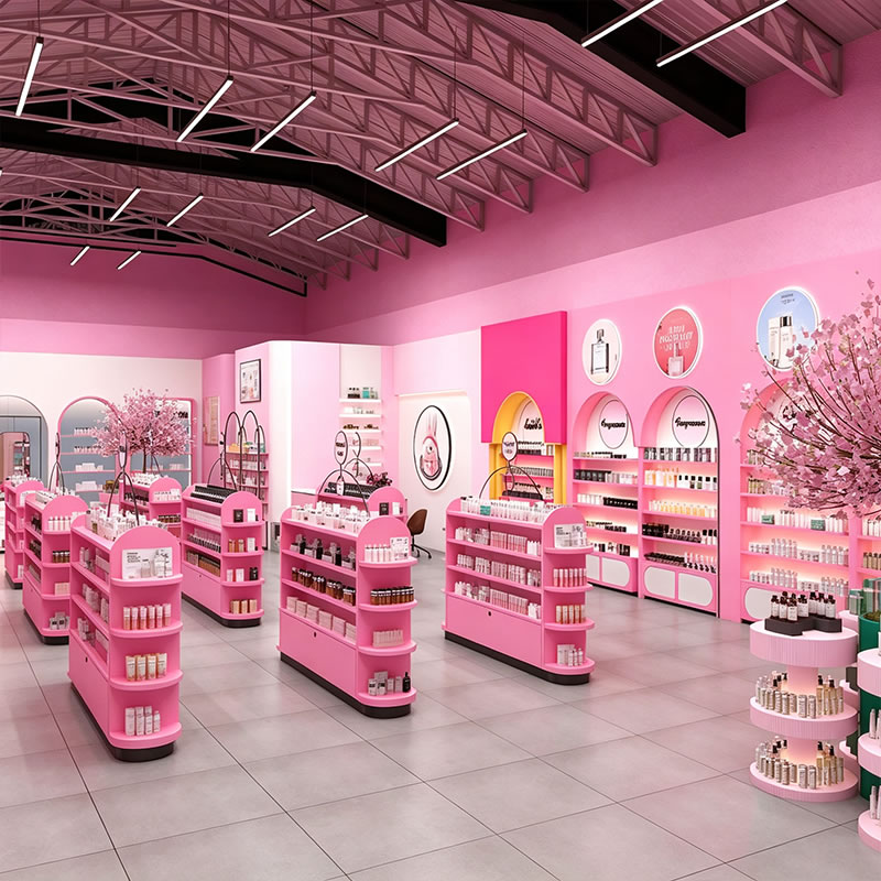 Custom Pink Cosmetics Store Fixtures & Experiential Makeup Display Showcases - Miland Showcase Custom Pink Cosmetics Store Fixtures & Experiential Makeup Display Showcases - Miland Showcase