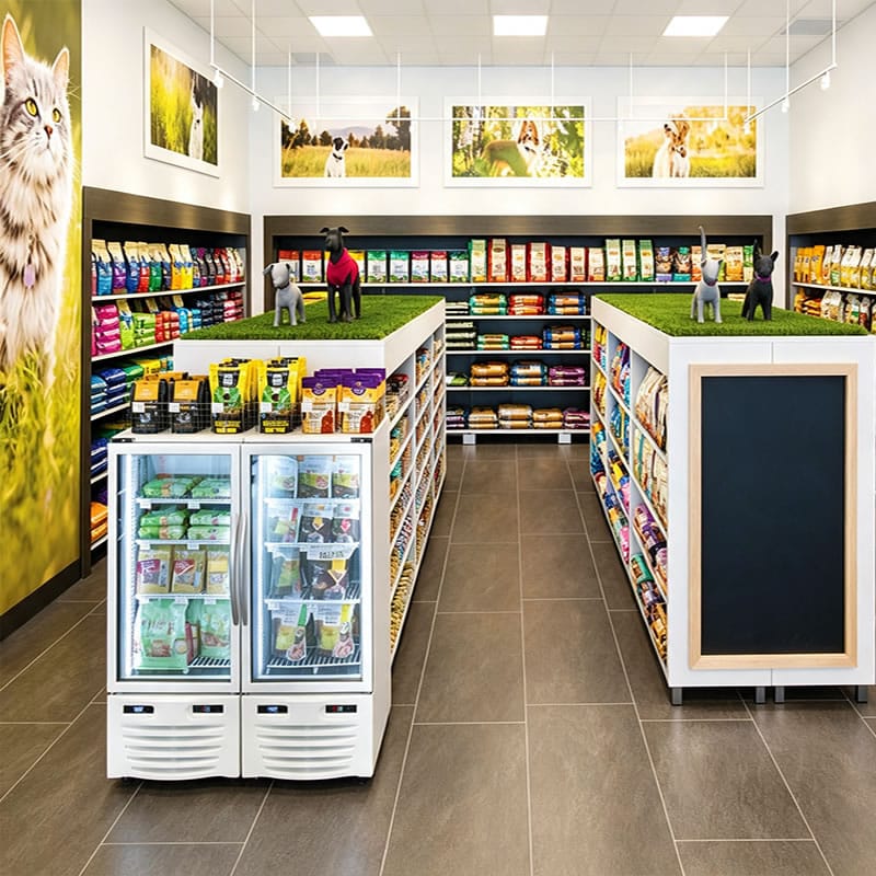 Commercial Pet Store Gondolas & Wall Shelving System - Miland Showcase Commercial Pet Store Gondolas & Wall Shelving System - Miland Showcase