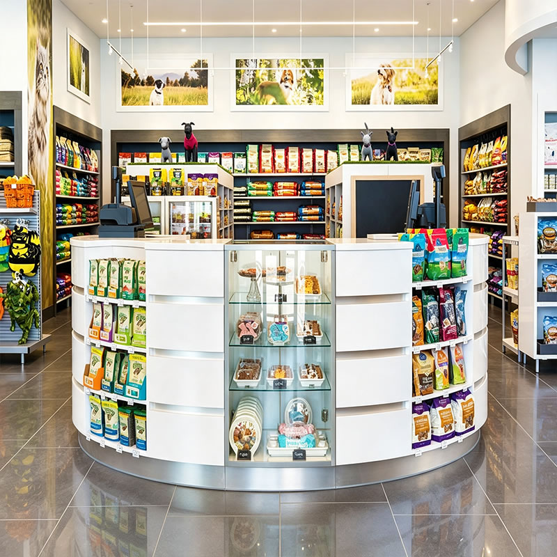 Commercial Pet Store Gondolas & Wall Shelving System - Miland Showcase Commercial Pet Store Gondolas & Wall Shelving System - Miland Showcase