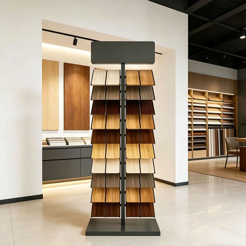 Custom Vertical Stone Display Stand & Wood Flooring Tile Rack - Miland Showcase Custom Vertical Stone Display Stand & Wood Flooring Tile Rack - Miland Showcase