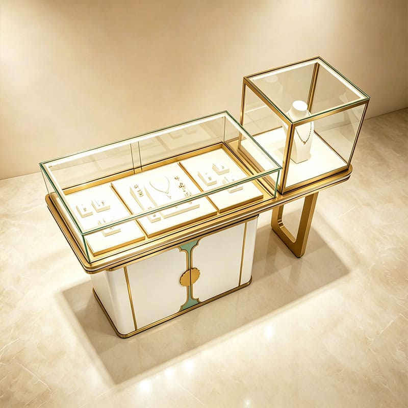 Bespoke Luxury Jewelry Counter with Artisan Base Design - Miland Showcase Bespoke Luxury Jewelry Counter with Artisan Base Design - Miland Showcase