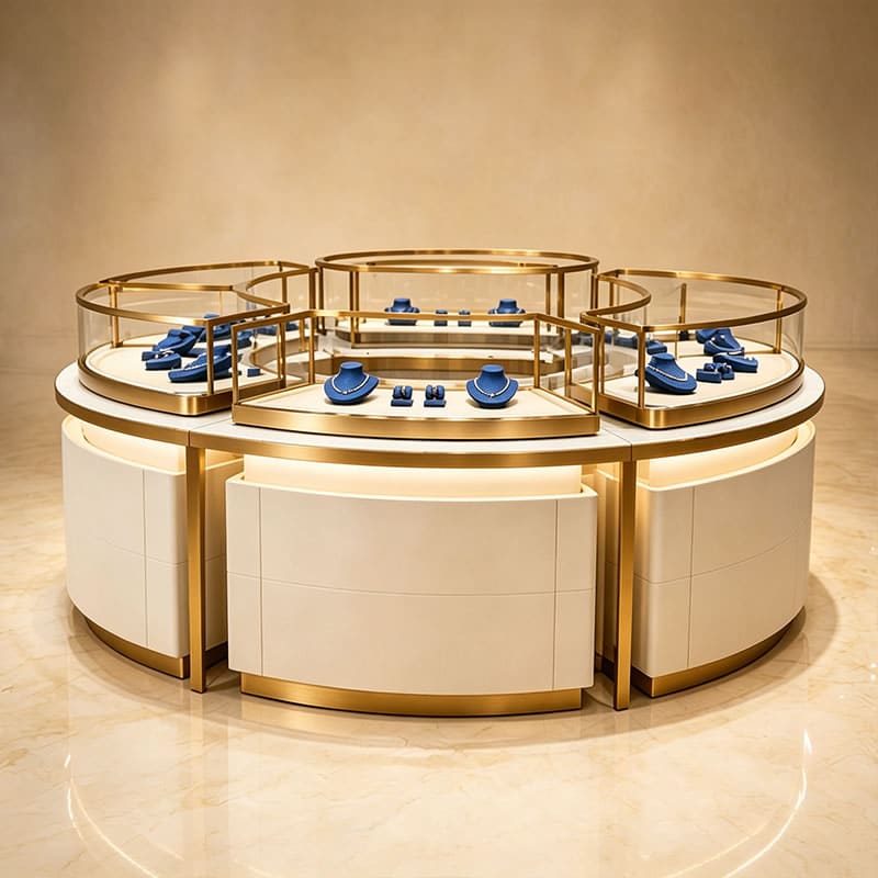 Grand Multi-Tier Circular Jewelry Display Island - Miland Showcase Grand Multi-Tier Circular Jewelry Display Island - Miland Showcase